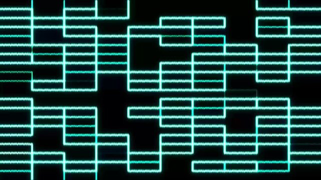 neon blue rectangular grid pattern on black background