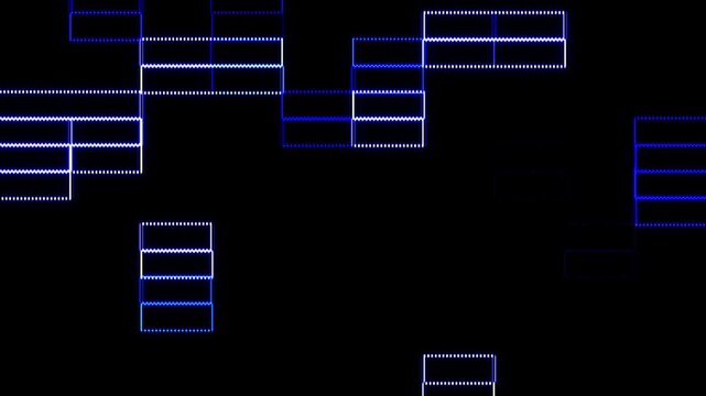Rectangular digital display panels with data on black background