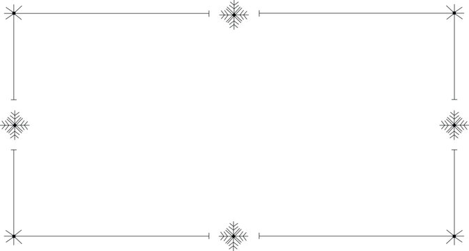 Winter border frame with snowflakes and lines for decoration  christmas design element  seasonal festive template