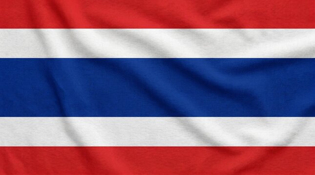 Thailand National Flag Flowing in Wind | Elegant Thai Banner Illustration with Realistic Fabric Waves thailand flag, thai flag, flag of thailand, thailand national flag, thai national flag, thailand w