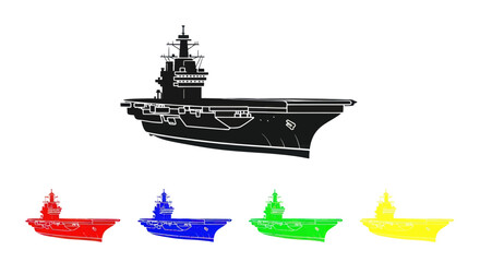 Aircraft Carrier Silhouette in Multiple Colors © Angsa
