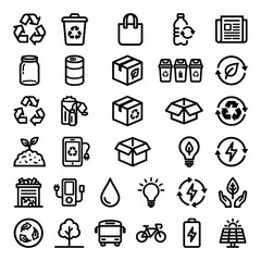 Fototapeta premium Eco friendly icons and symbols.
