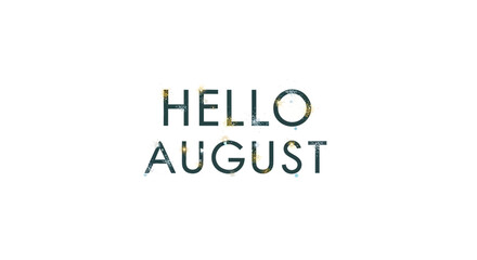 Hello August text with festive lights, white background, summer greeting © Usaha