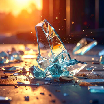 Glowing crystal shards on floor