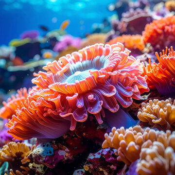 Vibrant Tropical Sea Anemone Garden