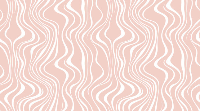 The pattern on the peach-colored background showcases wavy white lines.