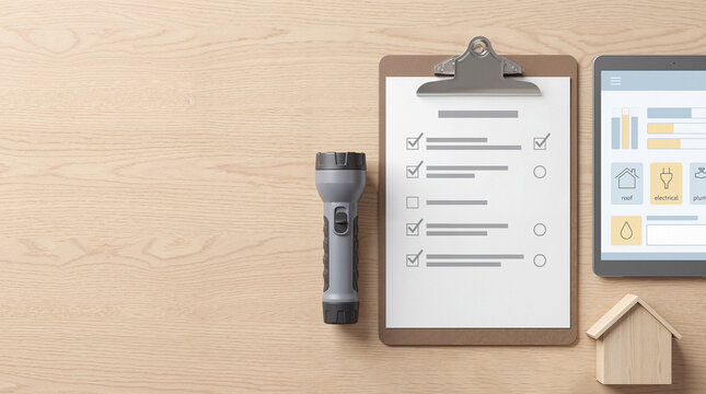 Flashlight Checklist Home Maintenance Checklist-Bilder: Stock-Fotos & -Videos. | Adobe Stock