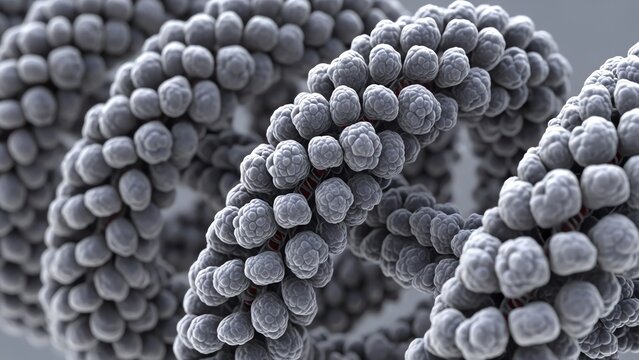 Microscopic Micrograph Texture of Clustered Spherical Bacteria or Nanoparticles.