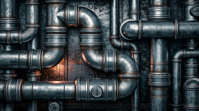 Industrial pipes form a complex network, highlighting their essential role in.