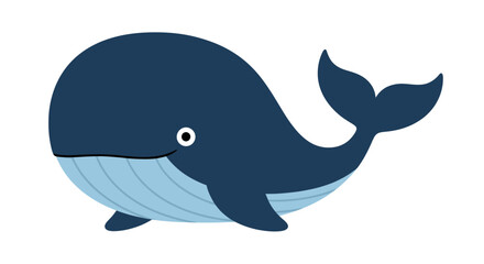 Cute Cartoon Blue Whale Illustration © Berang