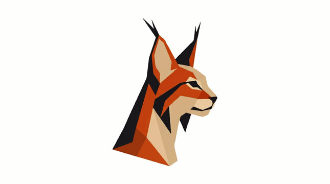 Geometric illustration of a serene fennec fox head in profile view