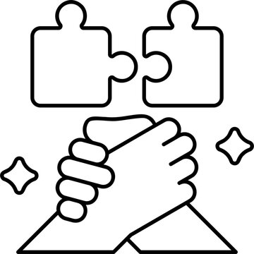 Line Art Strategic Alliance Icon