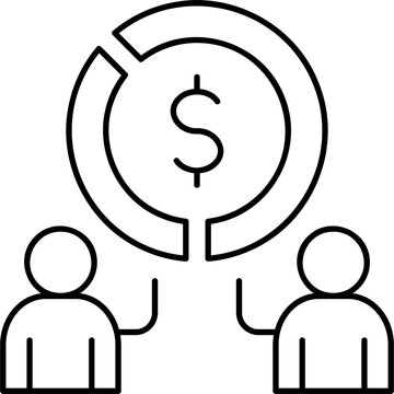Line Art Profit Sharing Icon