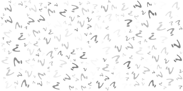 Question mark seamless pattern. Repeating interrogation patern. Hand drawn black simple icon on white sample background. Repeated modern wallpaper for design prints. Repeat swatch.