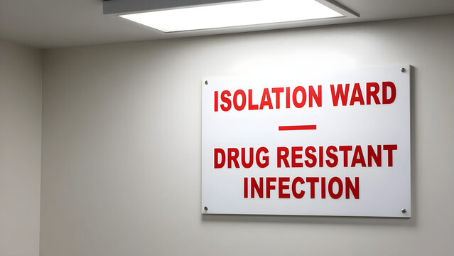 isolation ward hospital sign for drug resistant infection healthcare emergency concept