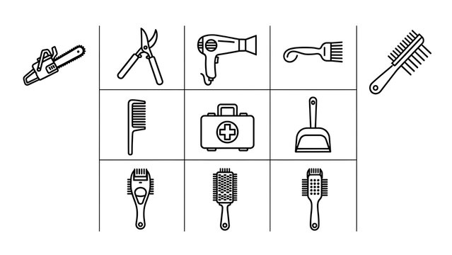 Collection of various hair styling tools and accessories