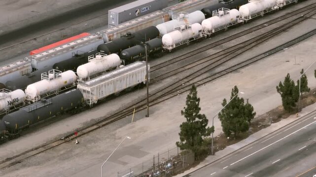 Tanker Train Cars Industry Wilmington Los Angeles California