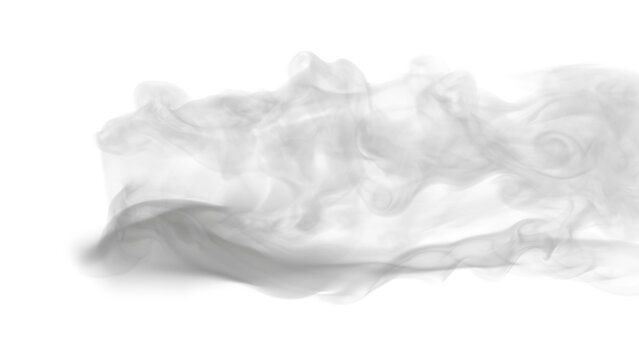 Abstract white smoke wave with dynamic steam texture and flowing fog effect isolated on transparent background