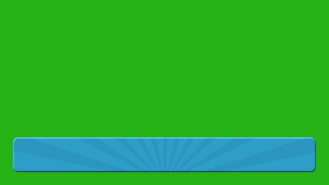Stylish abstract blue lower third video template with a retro background of lines. Chromakey background. 4K