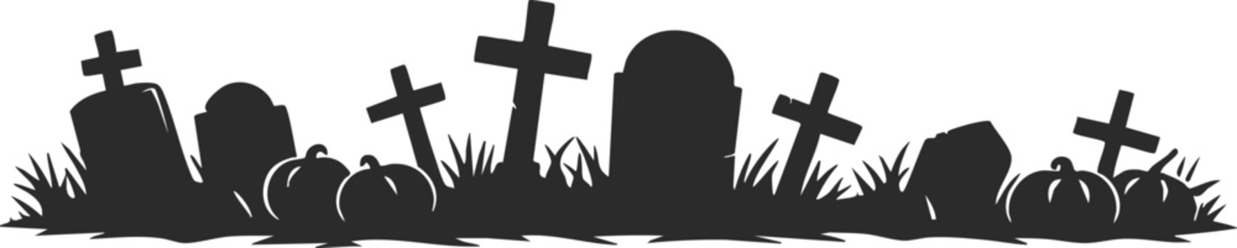 Halloween border silhouette illustration decorative