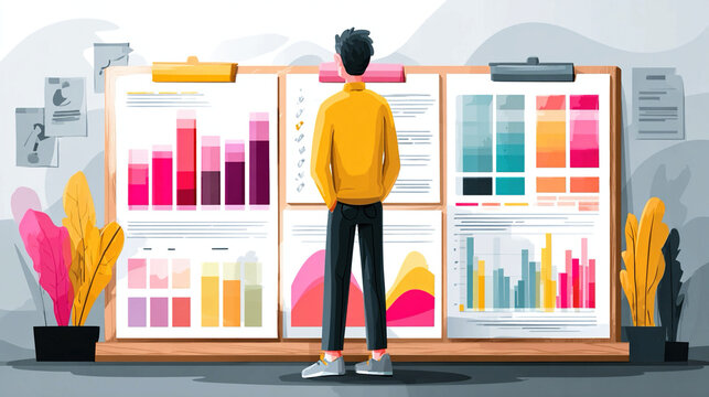 Capacity planning concept with charts and planner, corporate workflow, professional business setup, and productivity visualization