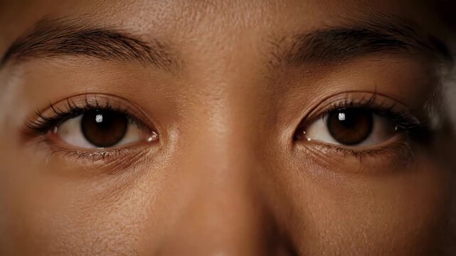 A striking close-up of a person's captivating eyes, revealing deep contemplation and a focused gaze, highlighting the intricate details and subtle emotions within their expressive face, 4K