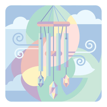 Colorful Wind Chime Decoration Object.
