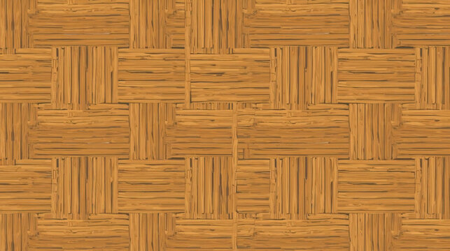 Abstract decorative wooden striped textured basket weaving background. Seamless pattern. Vector.