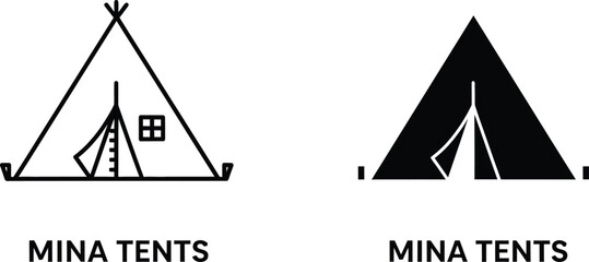 Mina tents in simple vector style Vector © MD Din Islam