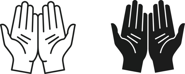 Obraz premium Open palms gesture illustration vector Vector