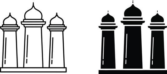 Minaret silhouettes with dome roofs Vector © MD Din Islam