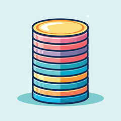 Stack of colorful coins illustration. © Vuny