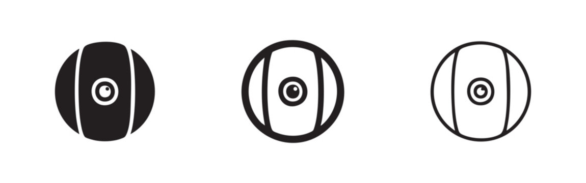 CD/DVD Icon Set: Solid, Outline, and Line Art Styles