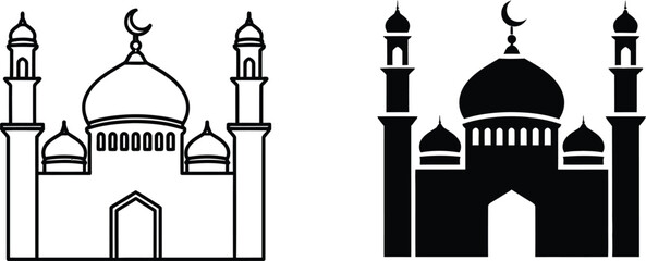 Islamic mosque architecture vector illustration Vector © MD Din Islam