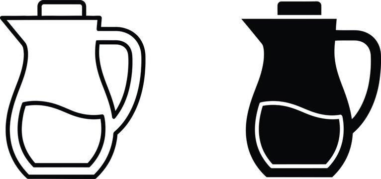 French press coffee maker half full black and white Vector
