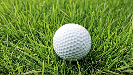 Fototapeta premium Golf Ball on Green Grass Macro