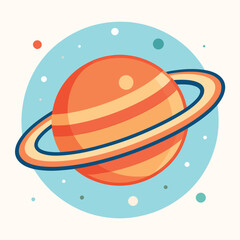 Saturn Planet with Ring System Illustration. © Tini
