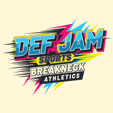 Dynamic sports breakneck athletics logo energetic typography with colorful graphic elements modern and impactful athletics breakneck energetic typography colorful training competition