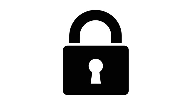 Black Padlock Security Icon.