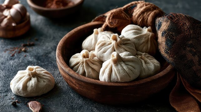 Traditional Mongolian buuz dumplings, Dumplings, Mongolian Cuisine