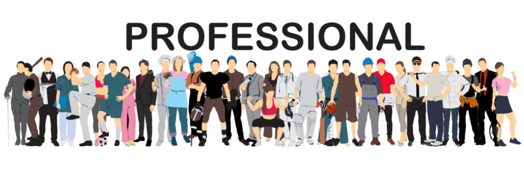 multinational people  vector illustration diverse group of people of different profession and occupation hobbies