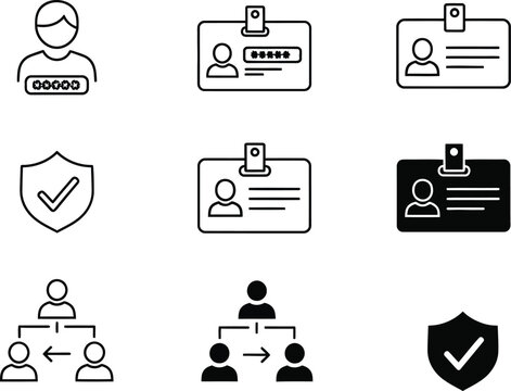 Authentication and user management icons set