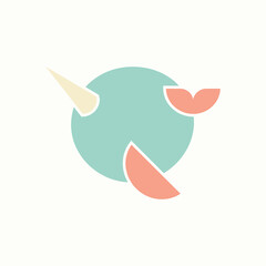 Whale with a single horn. © Tini