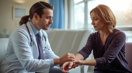 Fototapeta premium Wrist Pain Consultation with Doctor for Injury Muscle Sprain
