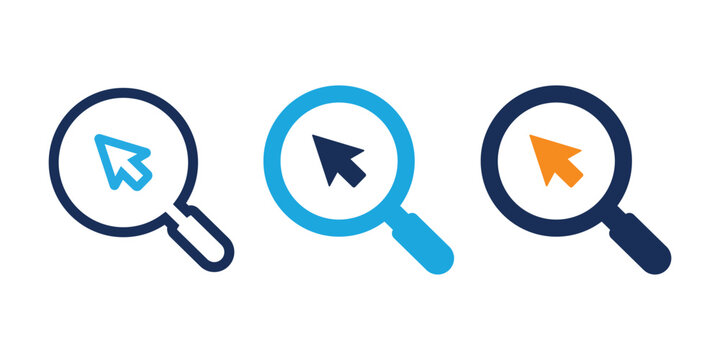 Search Cursor Icon Set, Outline, and solid vector icons