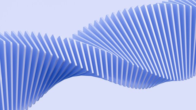 plastic rectangle dynamic shapes. 3d rendering.