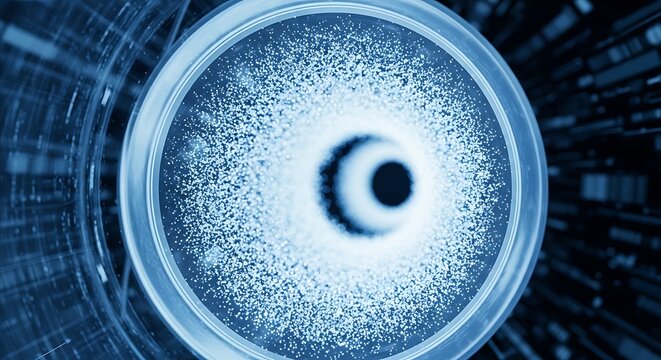 Futuristic eye scan, biometric security, digital iris, surveillance technology, cybernetic vision