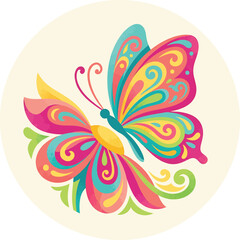 Colorful Butterfly with Swirling Patterns. © Akun