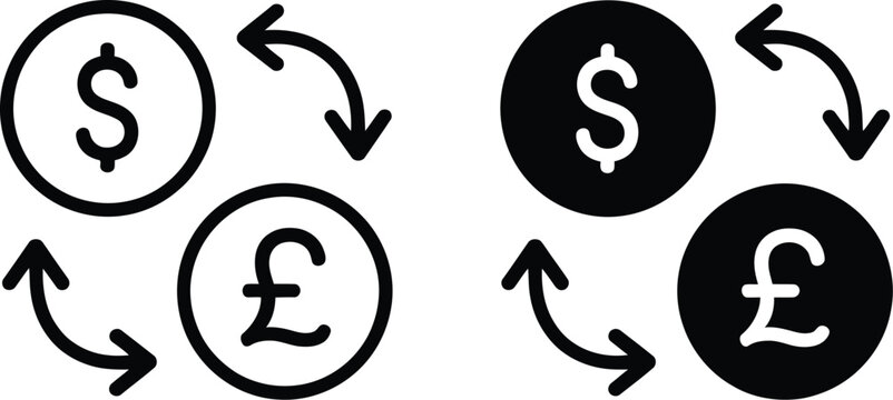 Money exchange icon money exchange sign vector illustration for banking services, currency transfer, and financial applications.