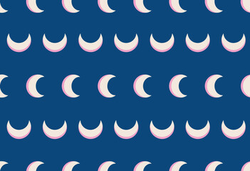Seamless Pattern of Crescent Moons on a Deep Blue Background vector © Emon